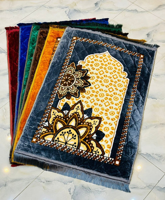 Velvet Foam Quilted Jai Namaz ( Prayer Mat )