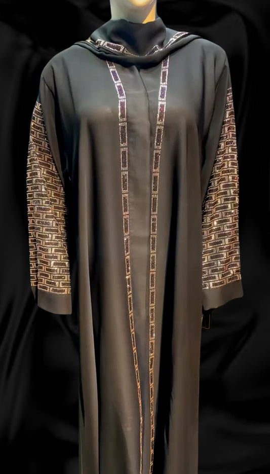 Nida Fabric DMC Stone Abaya